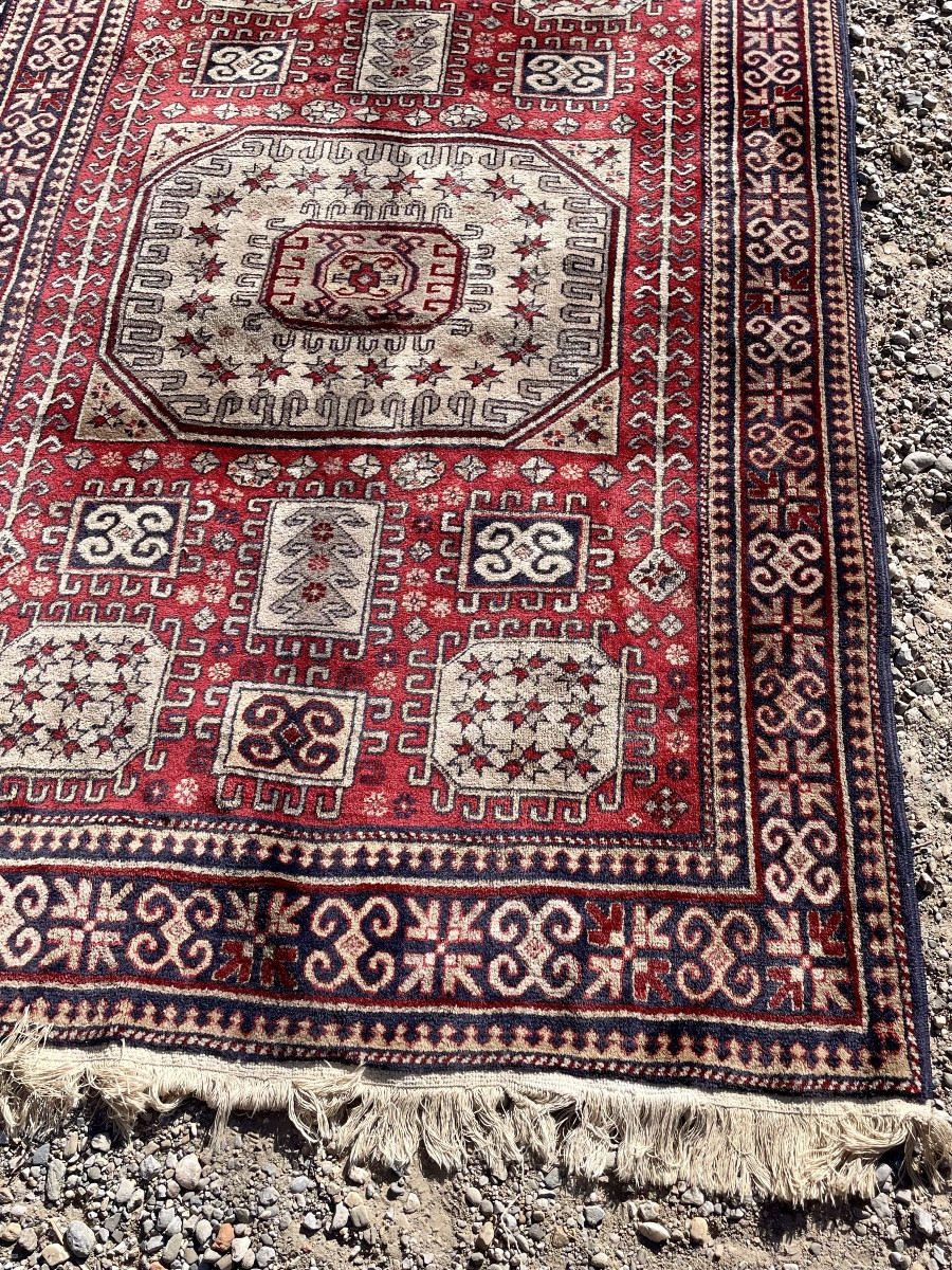 Tapis caucasien de type kazak à décor géométrique XXem siècle -photo-7