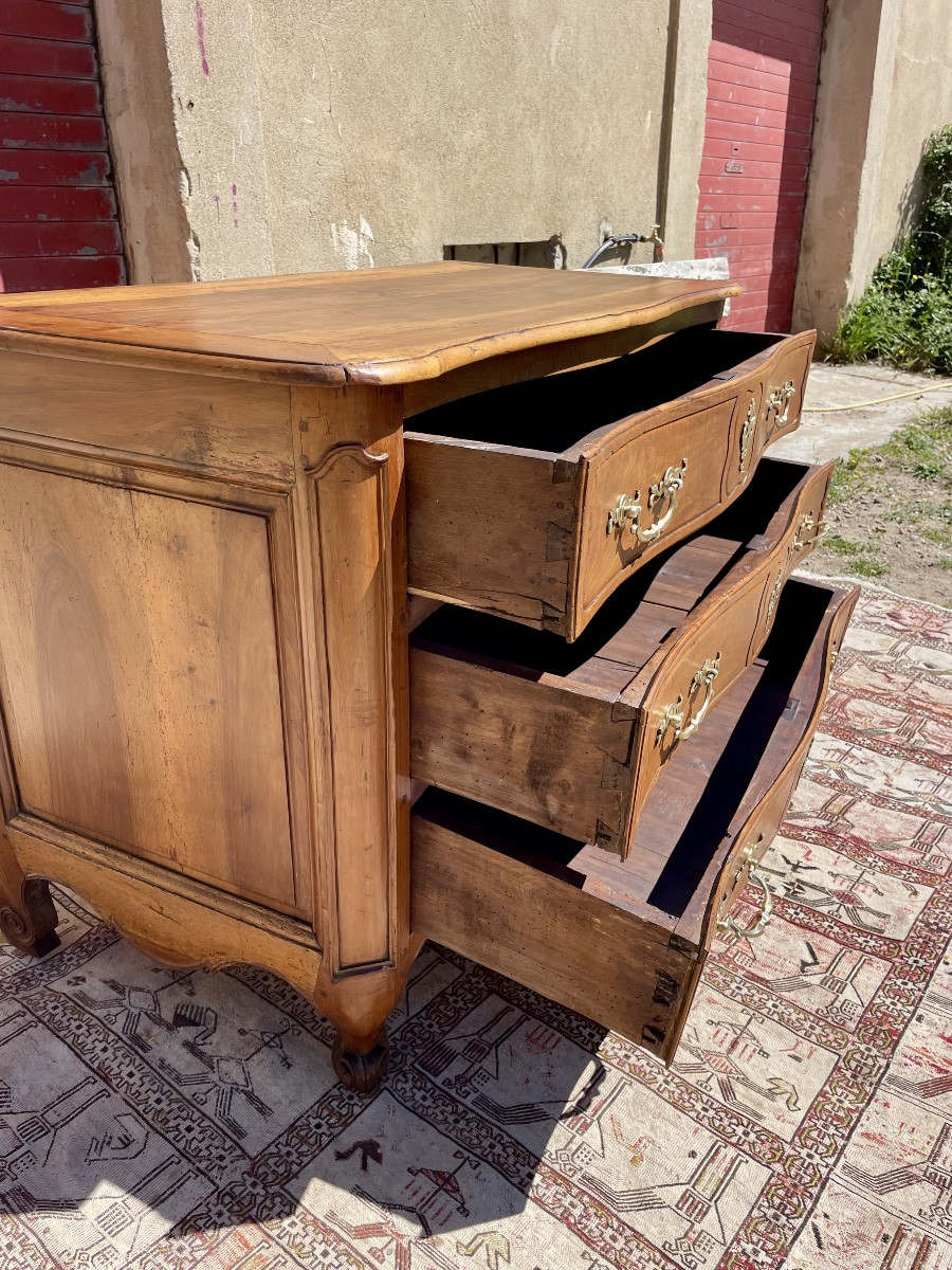 Commode,,, galbé,, Louis XV, en noyer d’époque XVIIIem siècle -photo-3