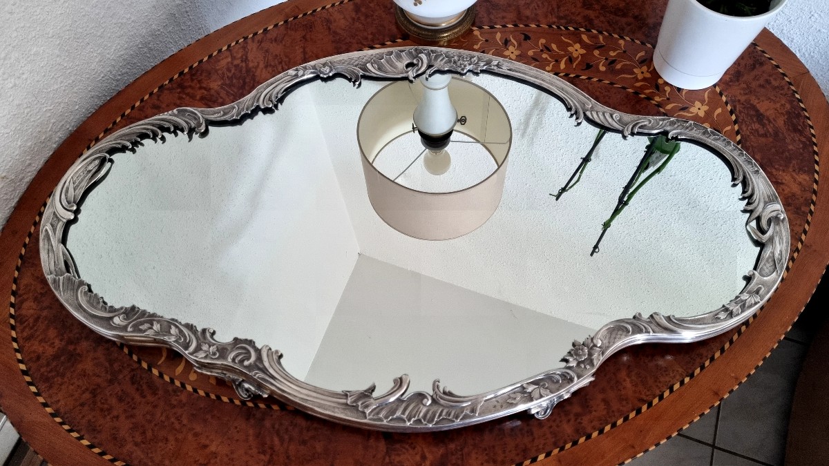 Grand surtout ,centre de table Louis XV en argent massif, XIXé-photo-2