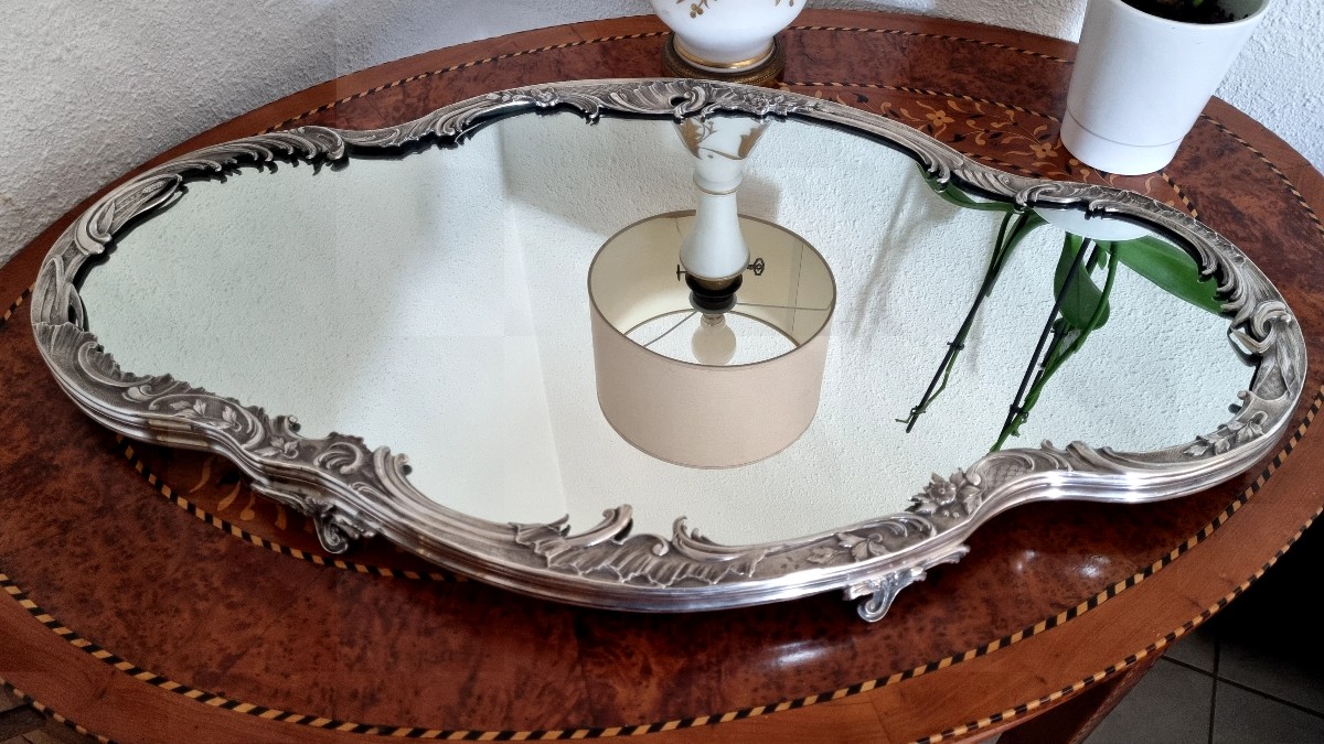Grand surtout ,centre de table Louis XV en argent massif, XIXé