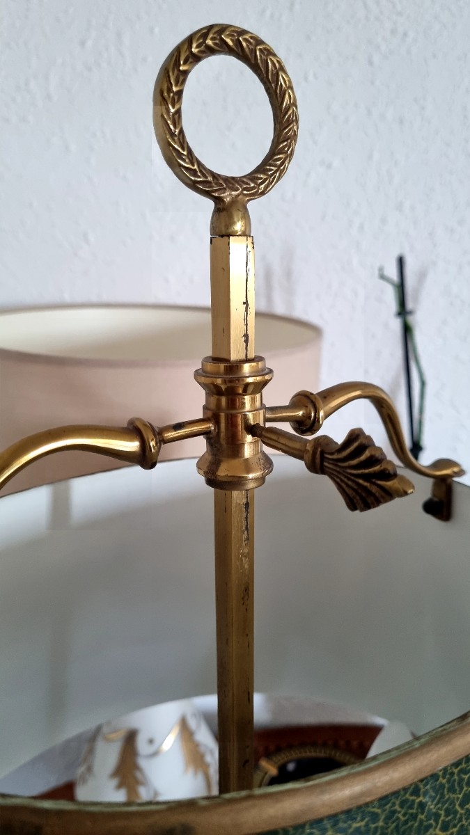 Empire Style Bouillotte Lamp In Bronze, Circa 1930-photo-2