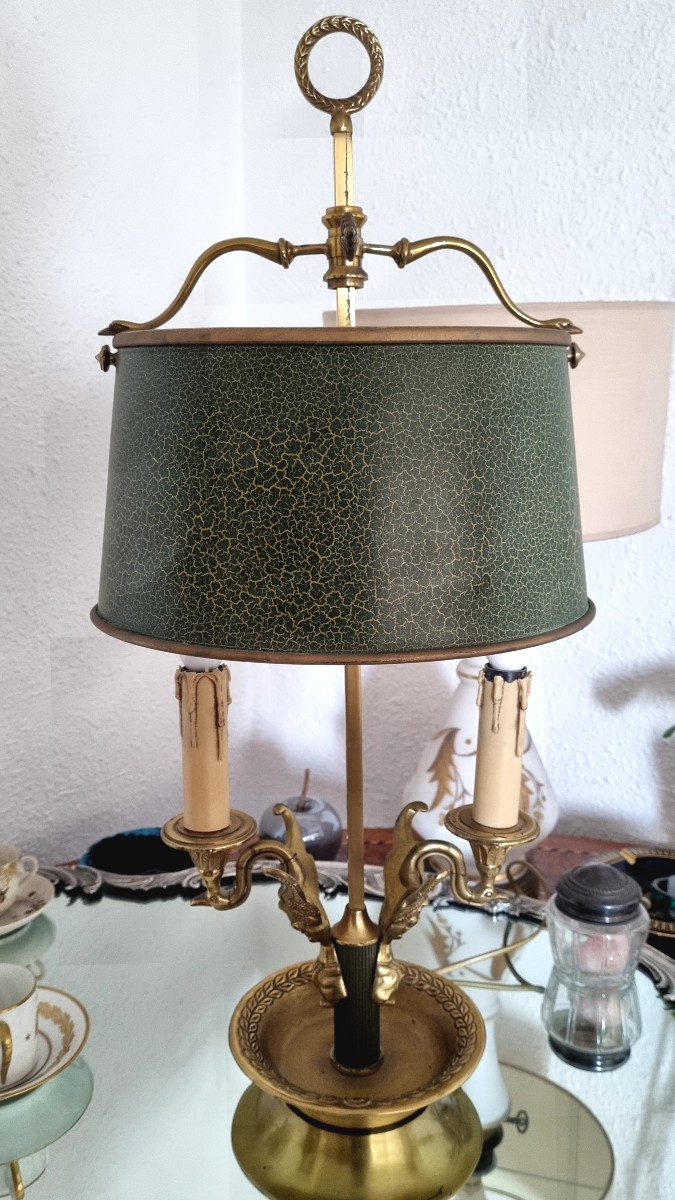 Empire Style Bouillotte Lamp In Bronze, Circa 1930