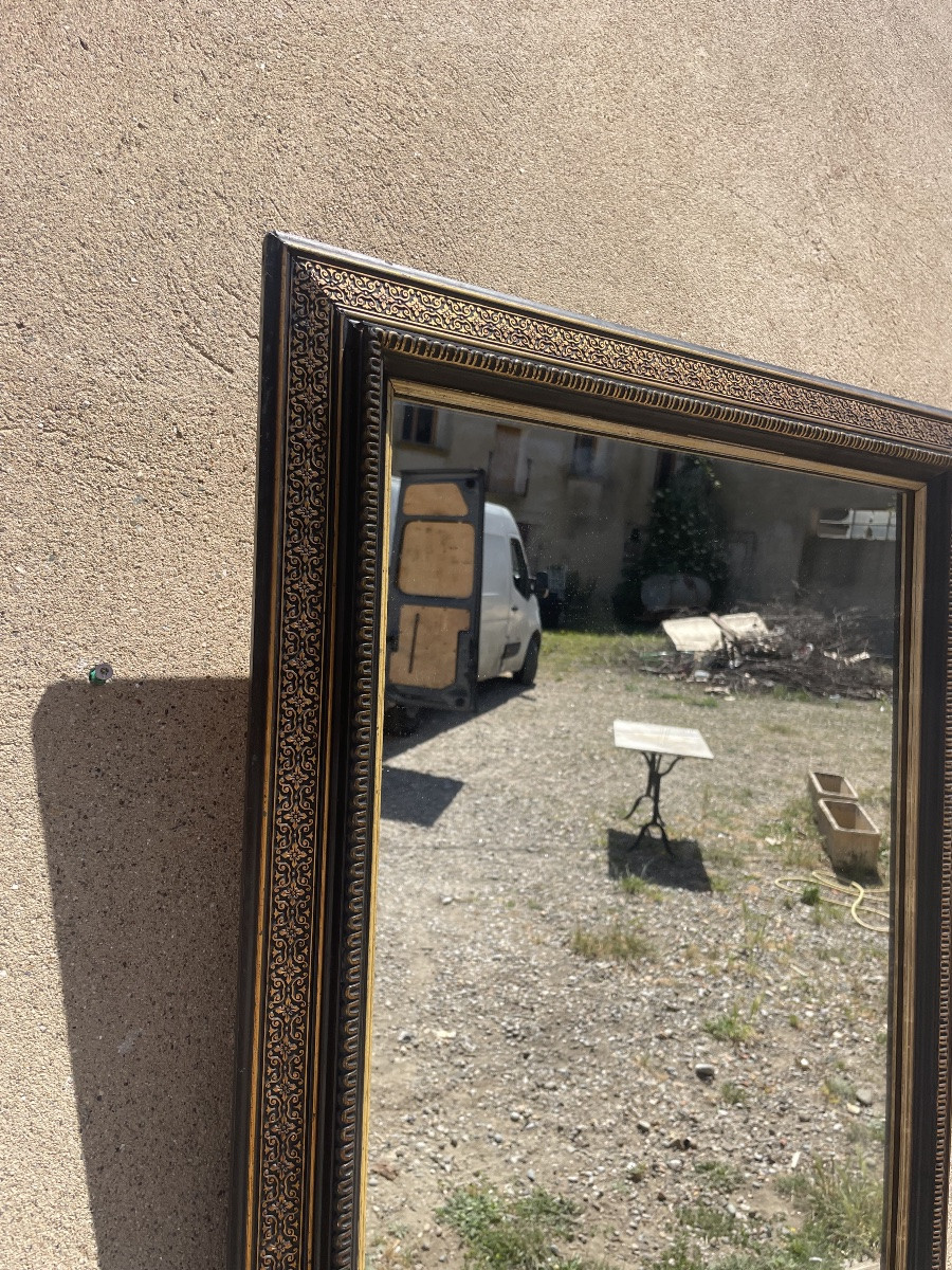  miroir, Napoléon III, en bois, sculpté et doré XIXe siècle-photo-4
