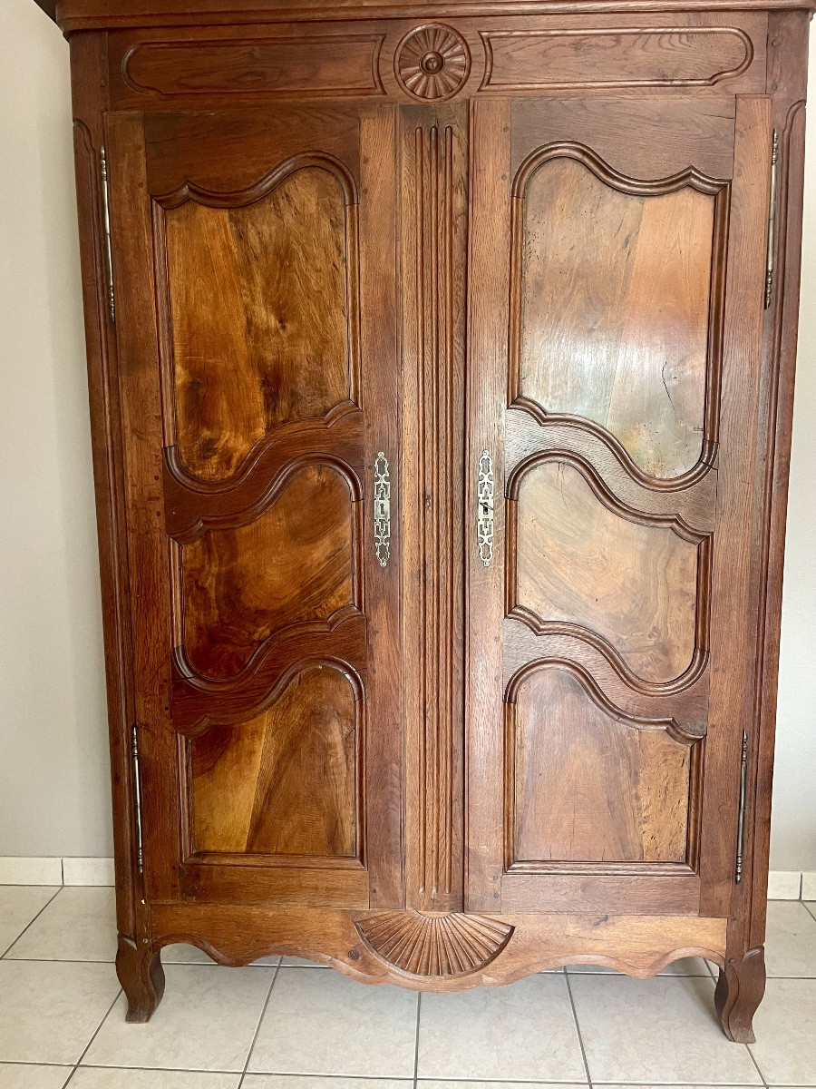 Armoire louis XV en noyer d’époque XVIIIem siecle -photo-4