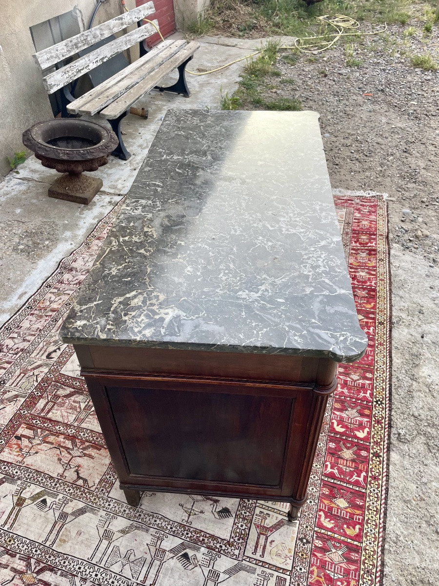 Commode Louis XVI en acajou, d’époque XVIIIem siècle -photo-5