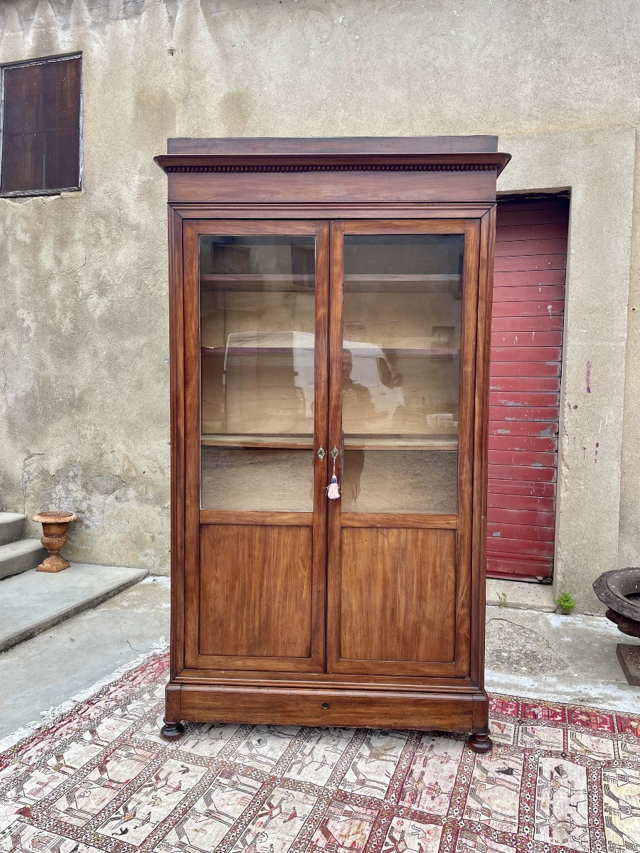 Bibliothèque,,,, restauration en acajou, époque XIXÉM siècle -photo-1