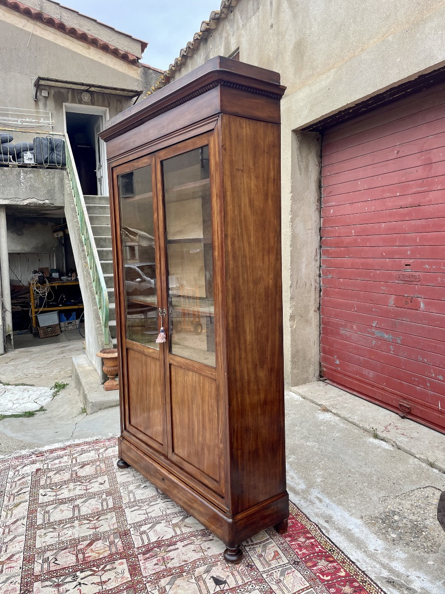 Bibliothèque,,,, restauration en acajou, époque XIXÉM siècle -photo-3