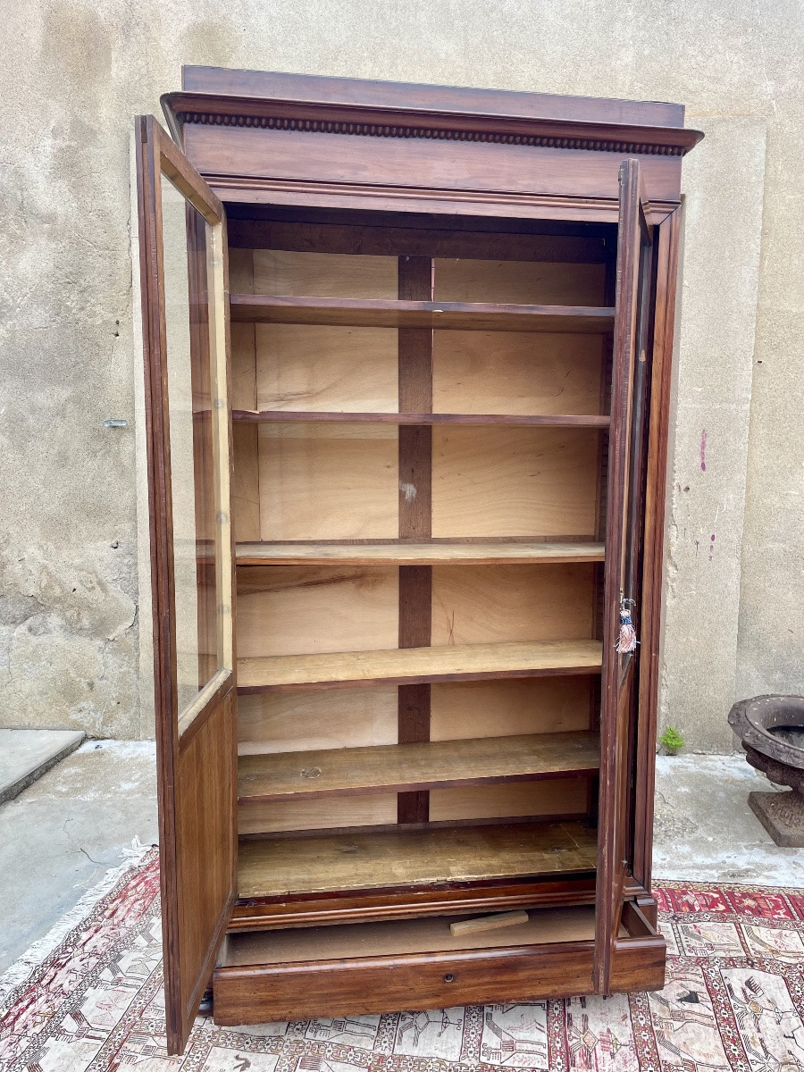 Bibliothèque,,,, restauration en acajou, époque XIXÉM siècle -photo-6