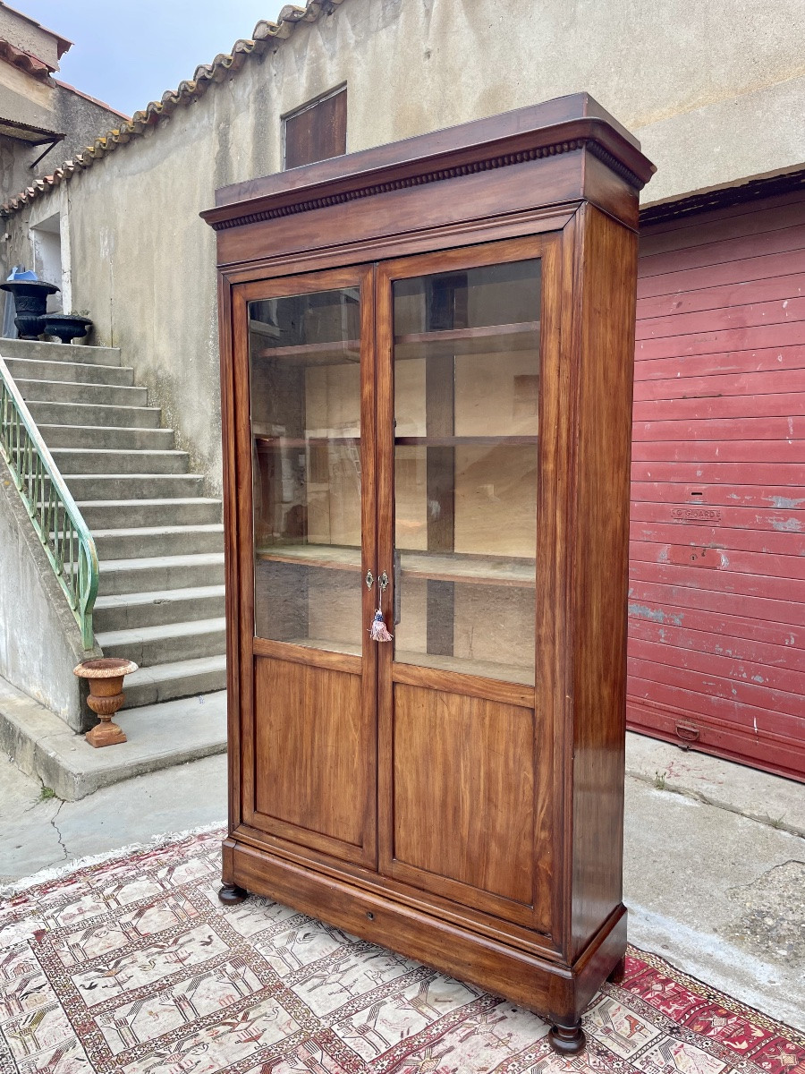 Bibliothèque,,,, restauration en acajou, époque XIXÉM siècle -photo-8