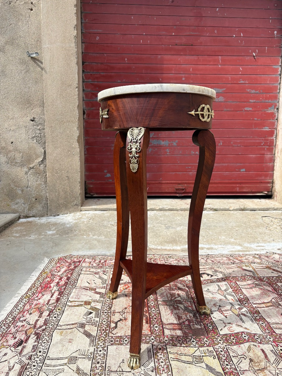Empire Period Mahogany Sellette, 19th Century-photo-3
