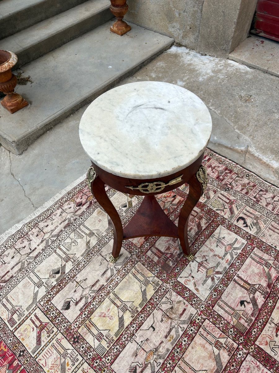 Empire Period Mahogany Sellette, 19th Century-photo-3