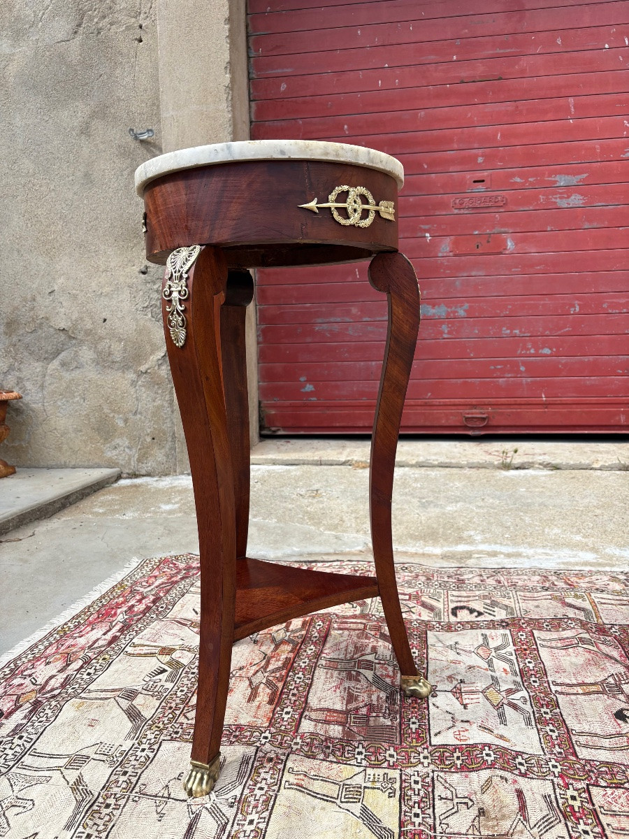 Empire Period Mahogany Sellette, 19th Century-photo-5