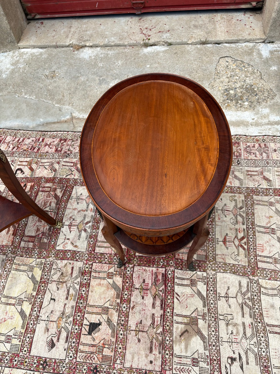 Louis XVI Marquetry Pedestal Table, Circa 1900-photo-2