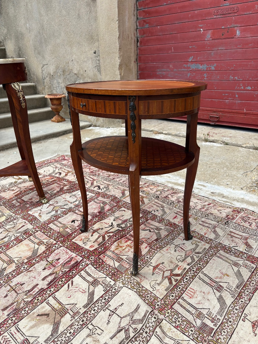 Louis XVI Marquetry Pedestal Table, Circa 1900-photo-3
