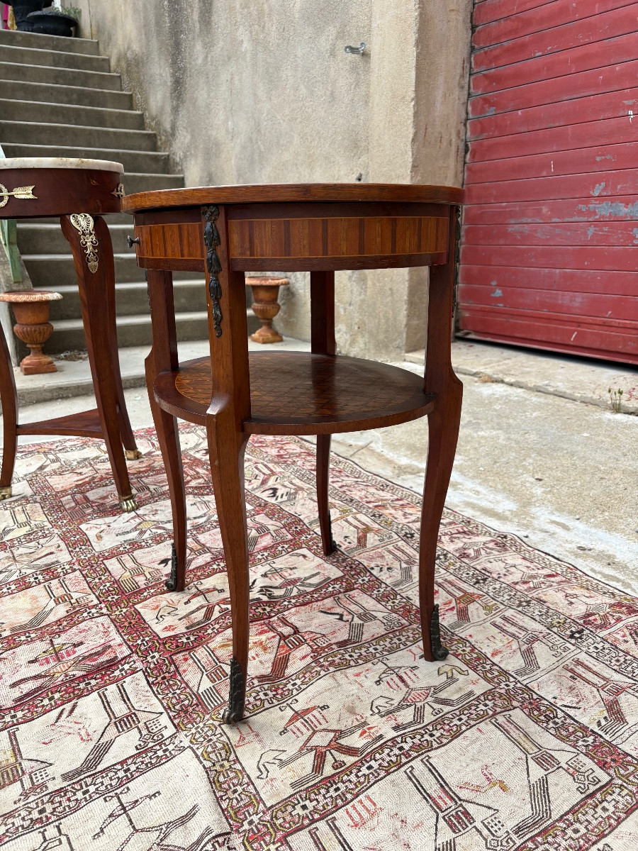 Louis XVI Marquetry Pedestal Table, Circa 1900-photo-8
