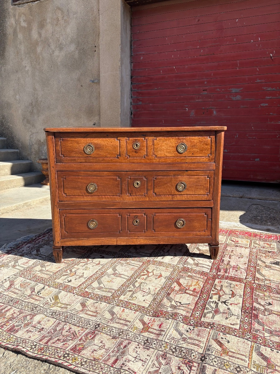Commode secrétaire, Louis XVI, en noyer d’époque XVIIIem siècle -photo-1