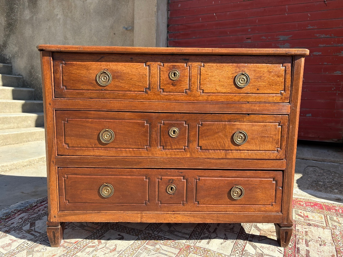 Commode secrétaire, Louis XVI, en noyer d’époque XVIIIem siècle -photo-7