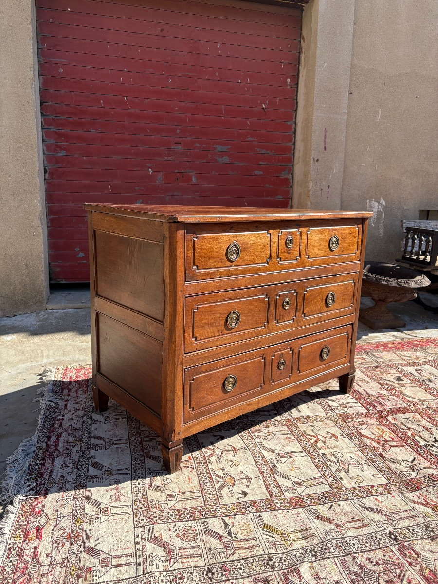 Commode secrétaire, Louis XVI, en noyer d’époque XVIIIem siècle 