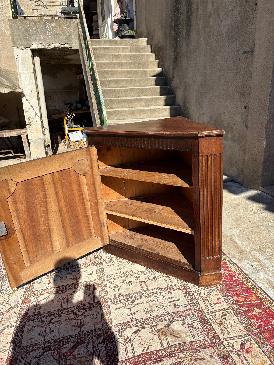 Encoignure, directoire en noyer d’époque XVIIIEM siècle -photo-7