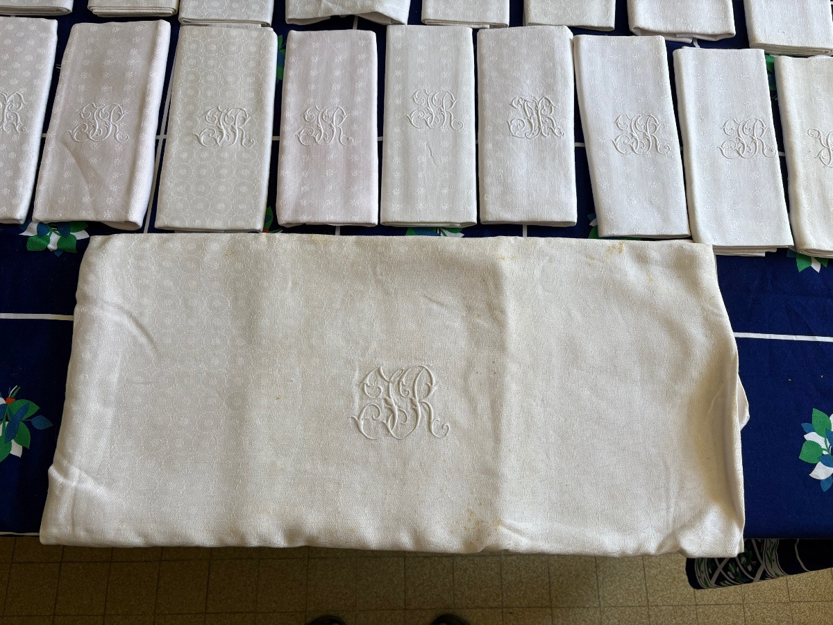 Service De Table, Antique Monogrammed Initial Cr Circa, 1950-photo-6
