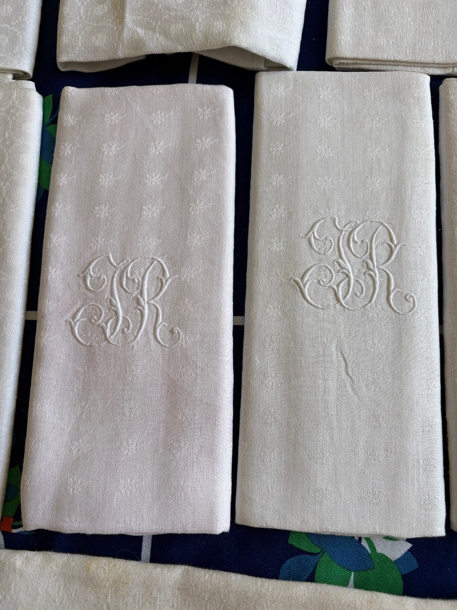 Service De Table, Antique Monogrammed Initial Cr Circa, 1950-photo-8