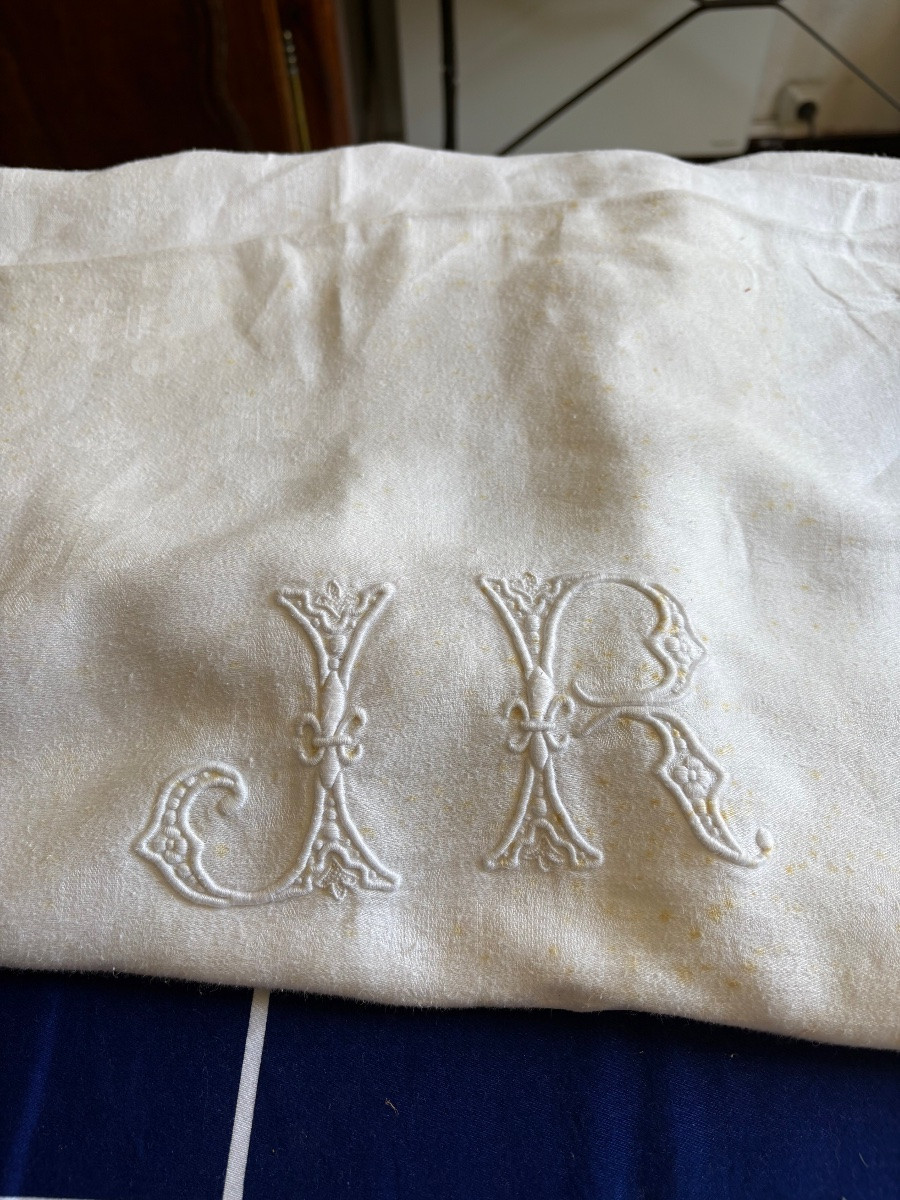 Service de table, ancien monogrammés, J. R. Époque 1950.-photo-6