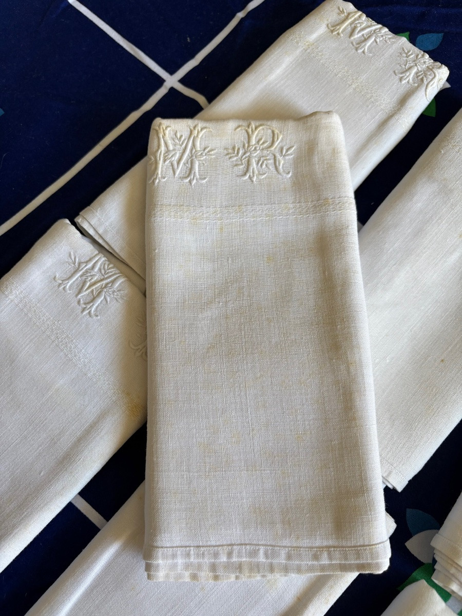 Suite Of Napkins, Formerly Monogrammed, Mr, Circa, 1950-photo-1
