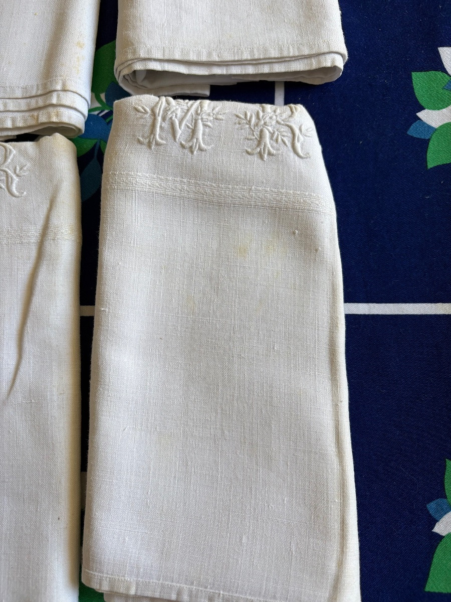 Suite Of Napkins, Formerly Monogrammed, Mr, Circa, 1950-photo-4