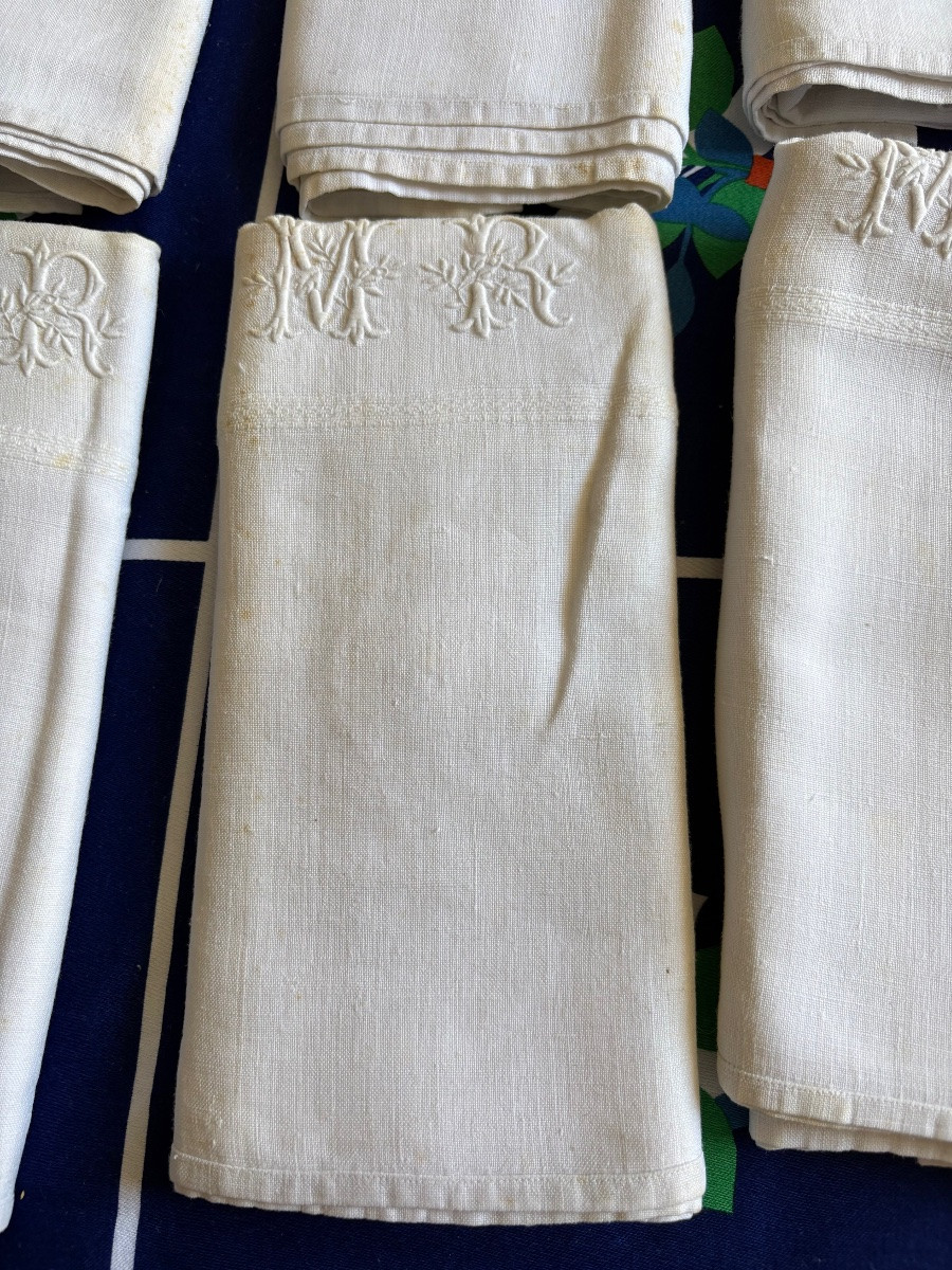 Suite Of Napkins, Formerly Monogrammed, Mr, Circa, 1950-photo-5