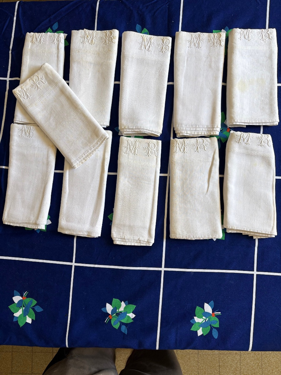 Suite Of Napkins, Formerly Monogrammed, Mr, Circa, 1950