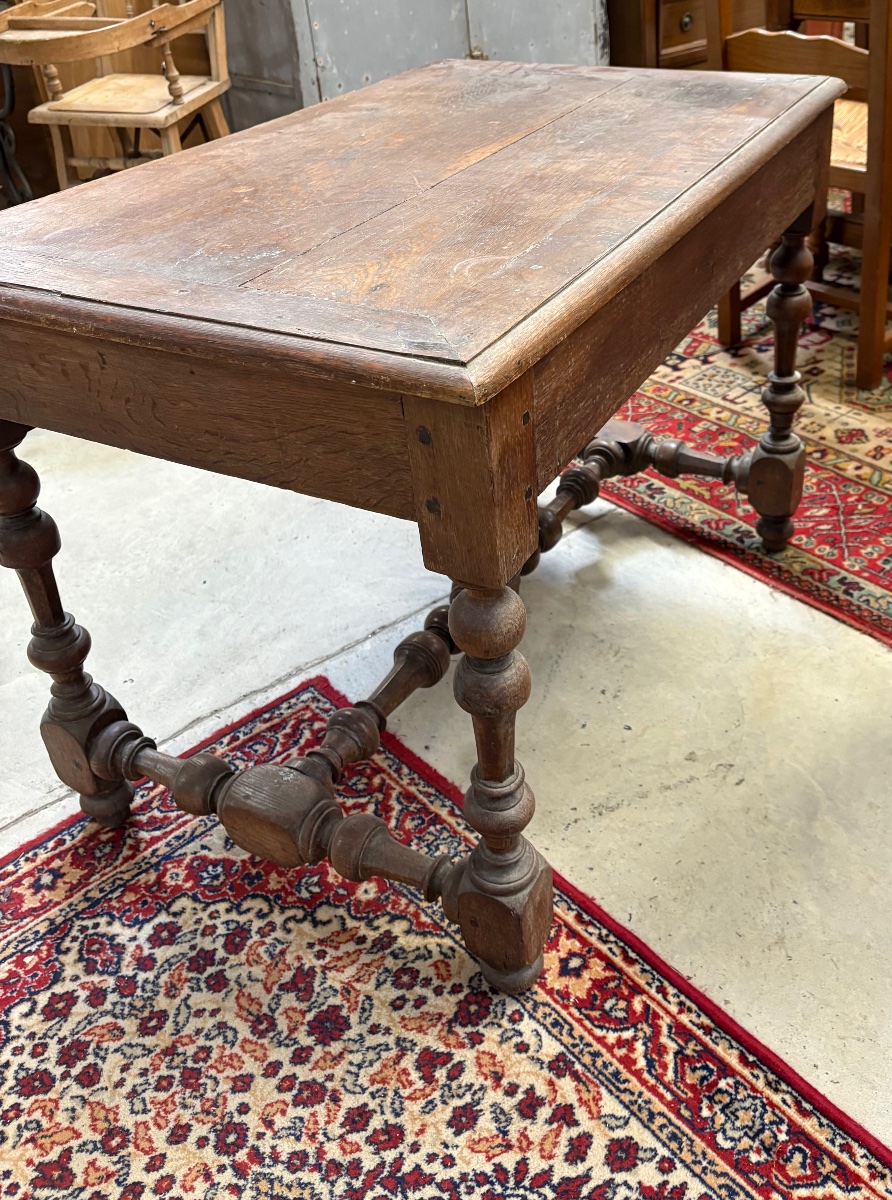Louis XIII Oak Desk, 19th Century-photo-3