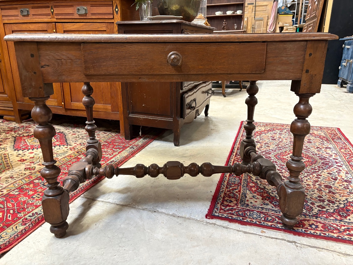 Louis XIII Oak Desk, 19th Century-photo-4