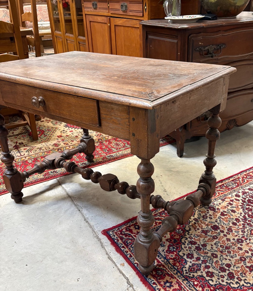 Louis XIII Oak Desk, 19th Century-photo-4