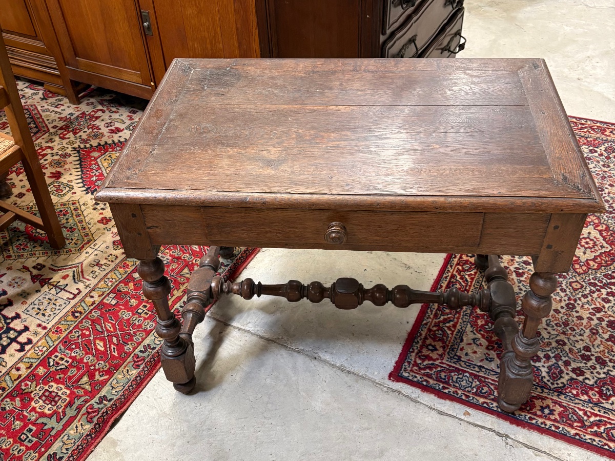 Louis XIII Oak Desk, 19th Century-photo-5