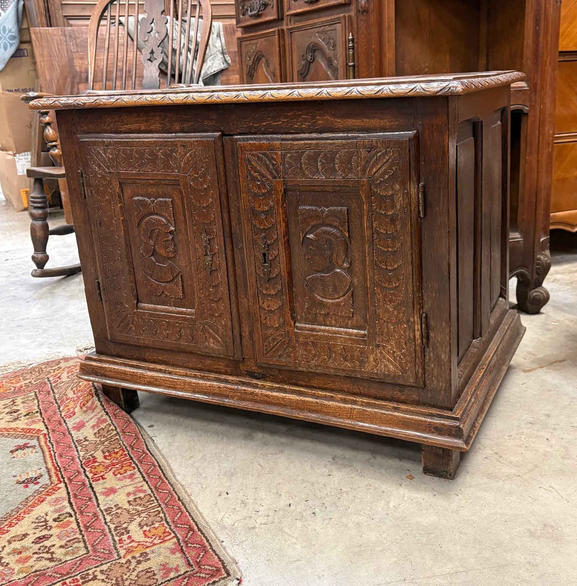 Small Renaissance-style Oak Sideboard, 18th Century-photo-2