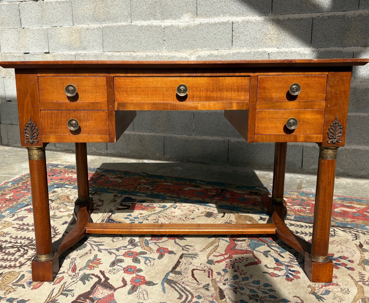 Bureau, plat en acajou, empire, époque vers 1900-photo-4