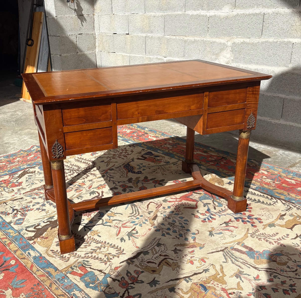 Bureau, plat en acajou, empire, époque vers 1900-photo-5