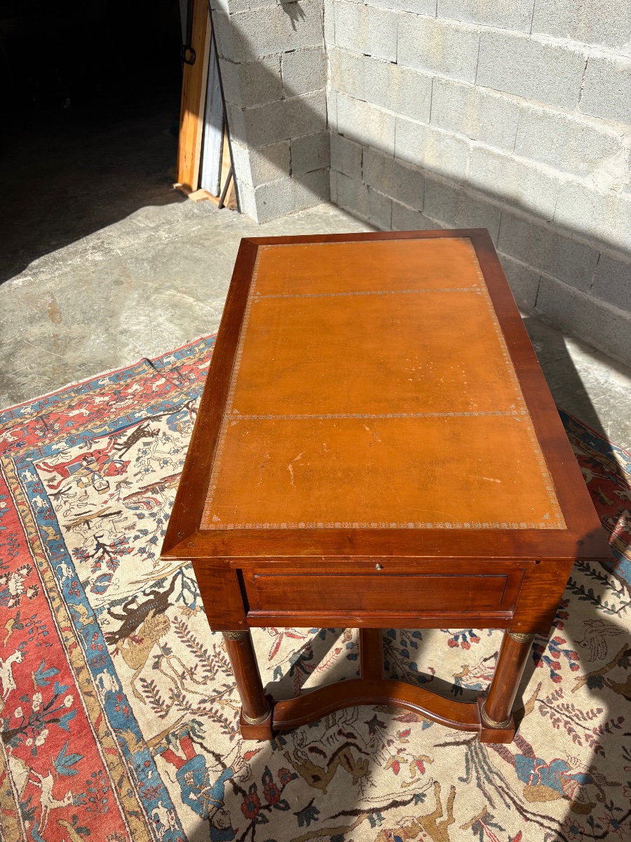 Bureau, plat en acajou, empire, époque vers 1900-photo-6