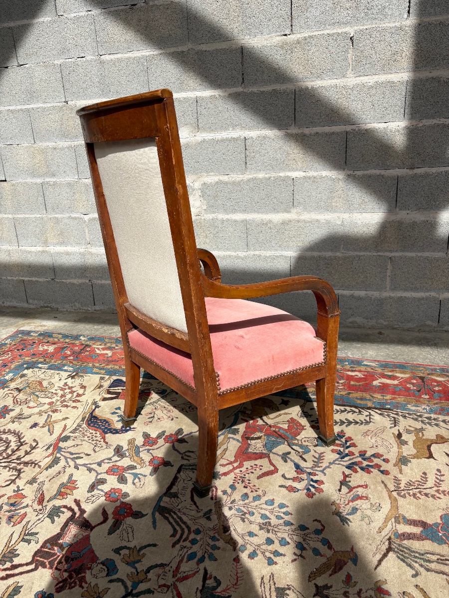Fauteuil d’époque, empire en merisier, massif d’époque XIXe siècle-photo-4