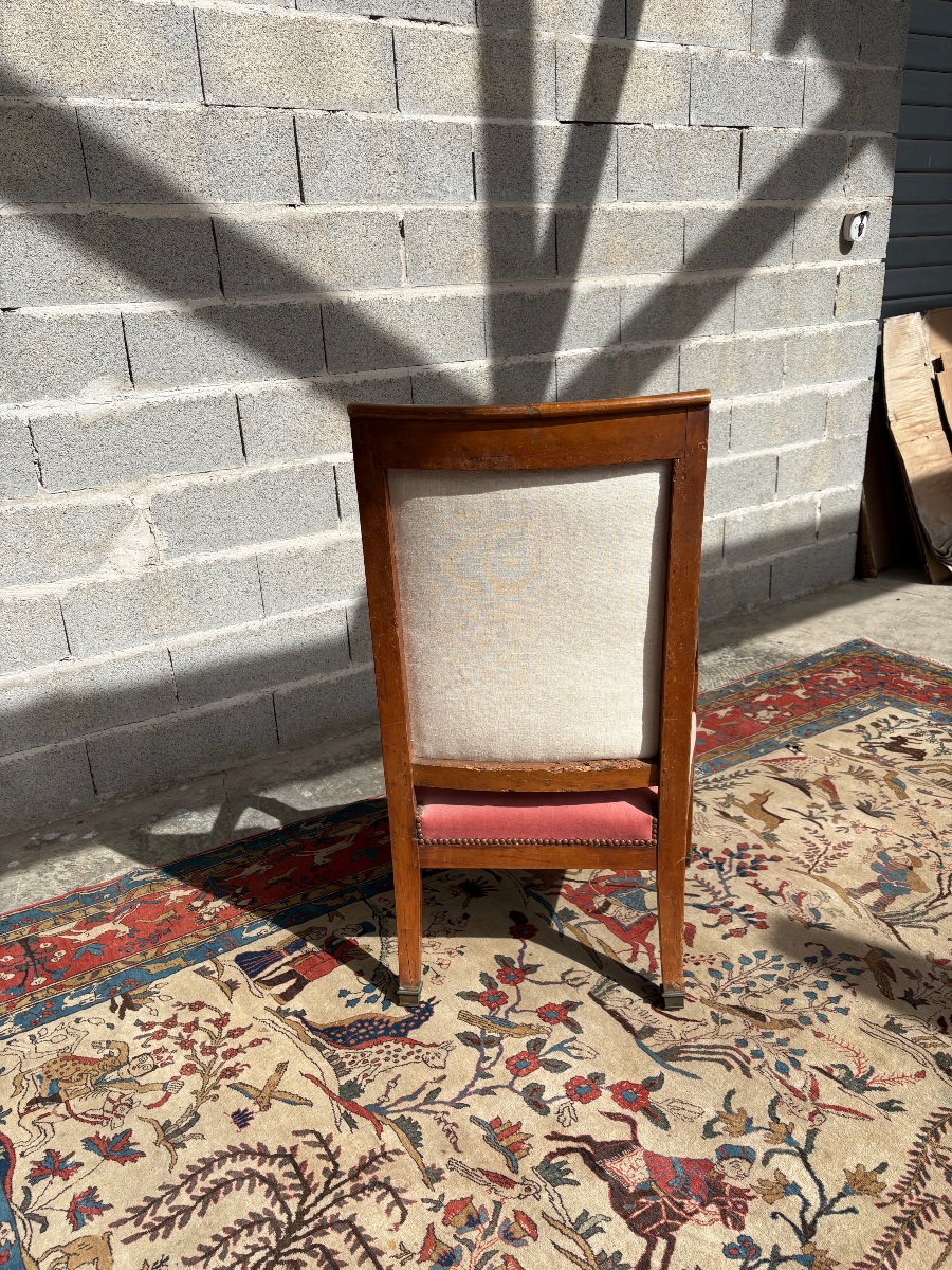 Fauteuil d’époque, empire en merisier, massif d’époque XIXe siècle-photo-6
