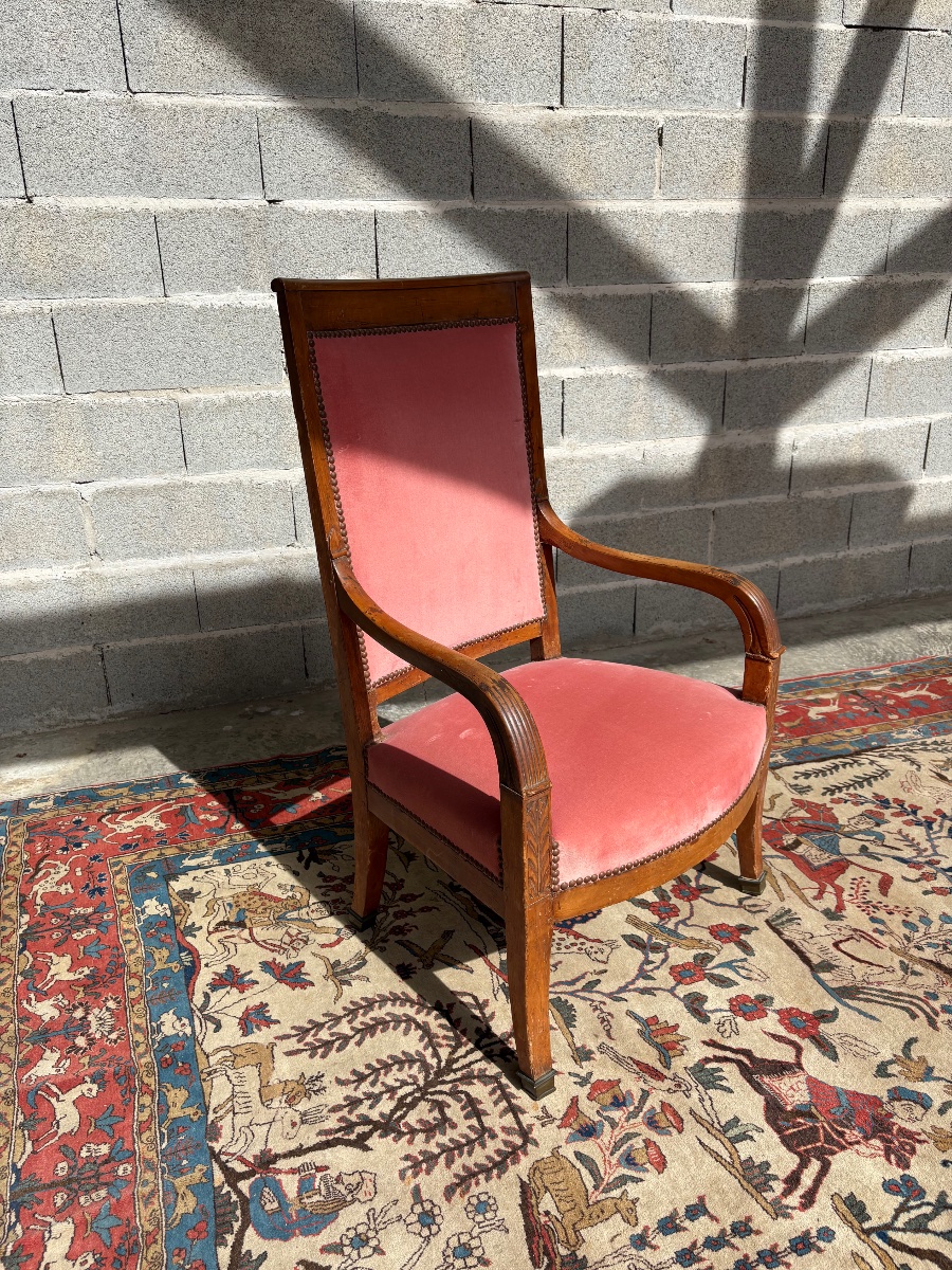 Fauteuil d’époque, empire en merisier, massif d’époque XIXe siècle-photo-7