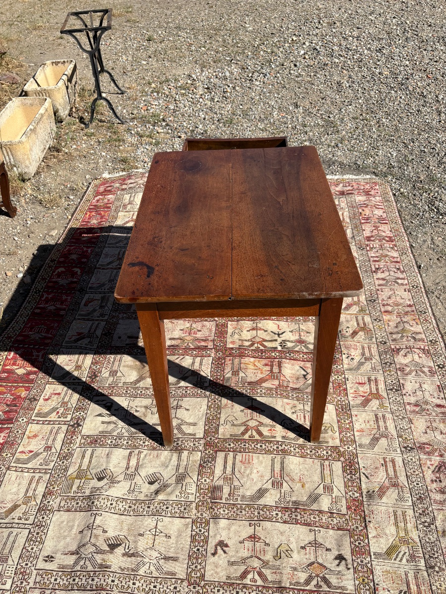 Table d’entre-deux, directoire en noyer d’époque XVIIIe siècle-photo-1