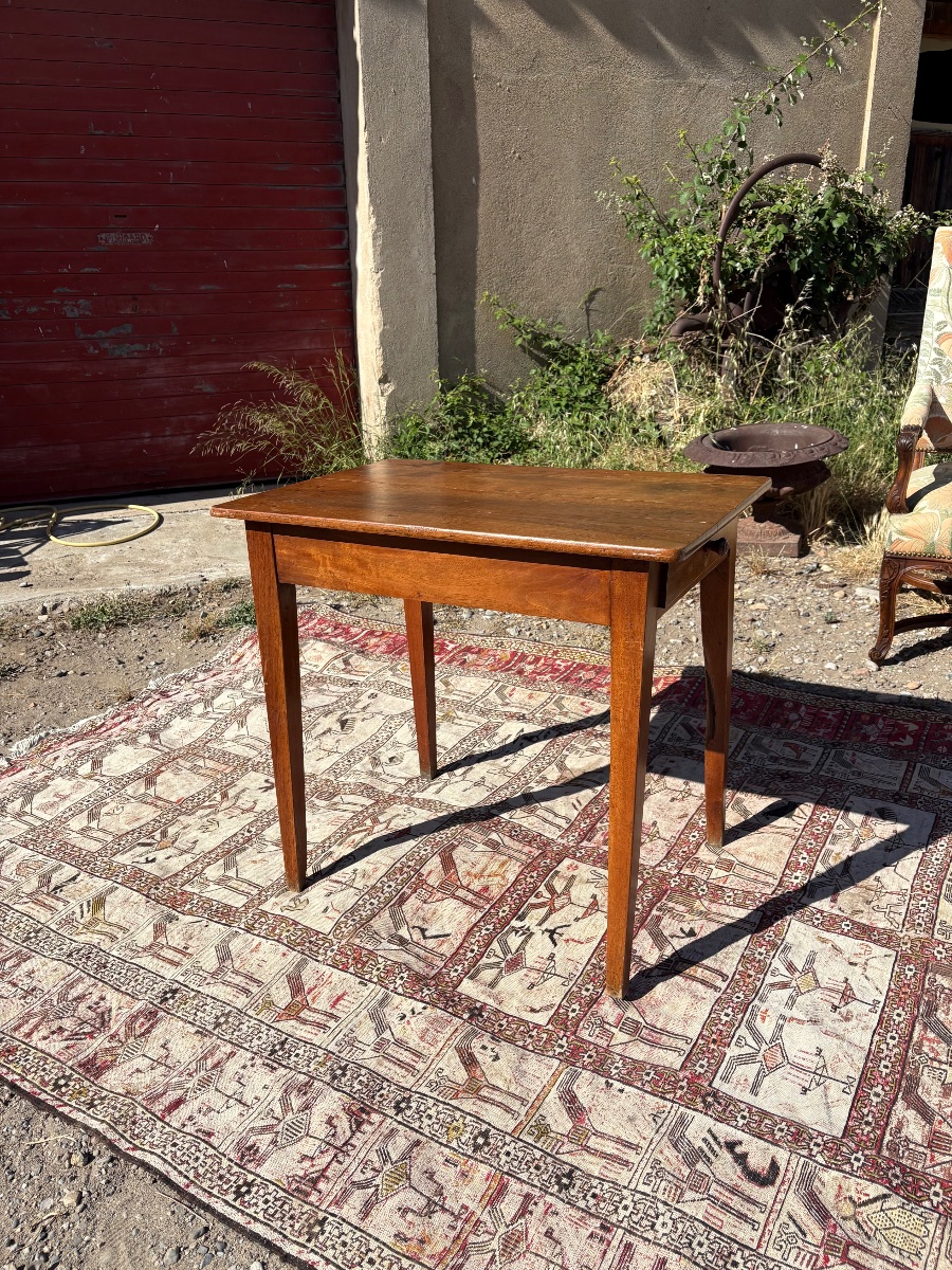 Table d’entre-deux, directoire en noyer d’époque XVIIIe siècle-photo-2