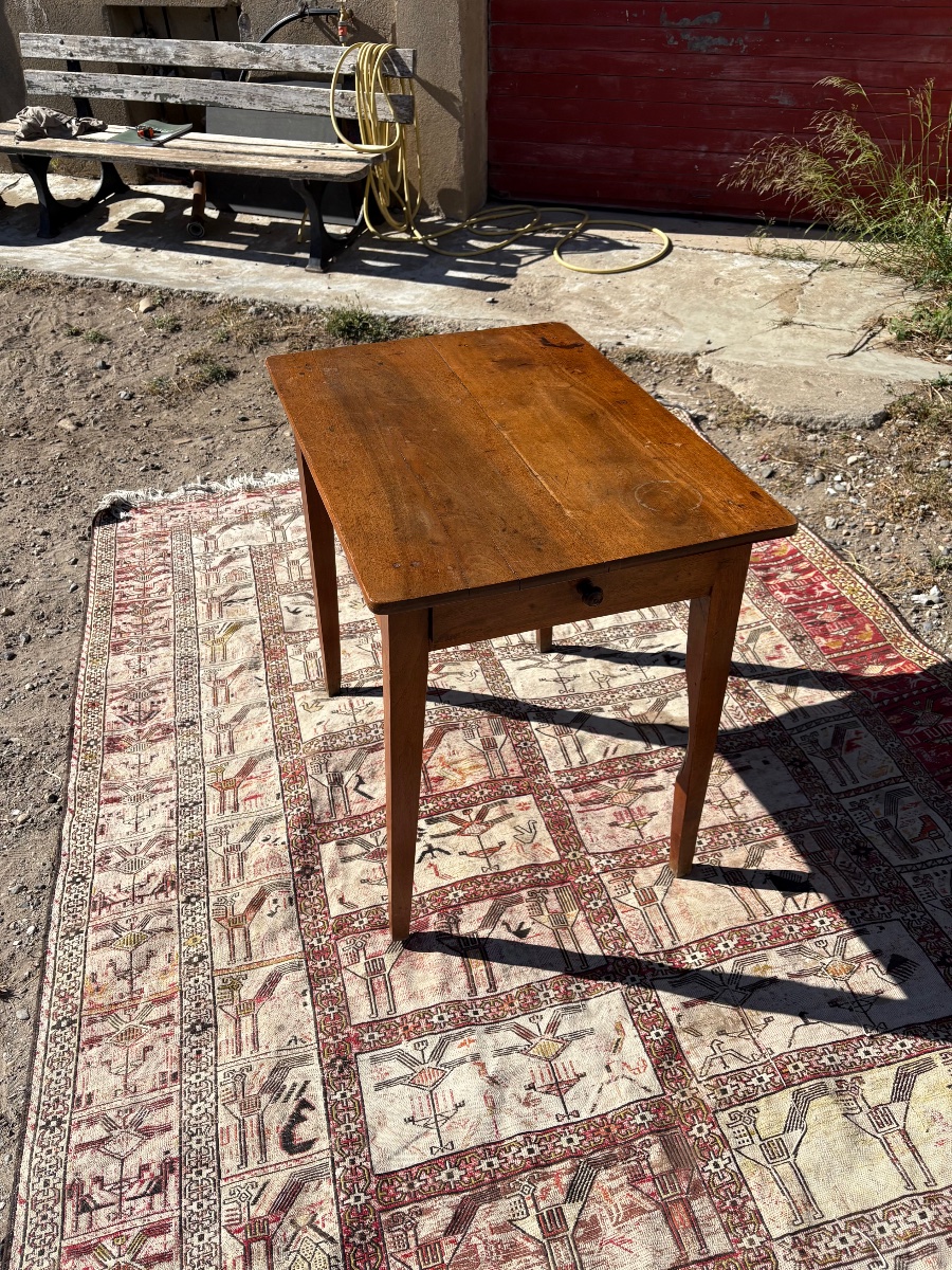 Table d’entre-deux, directoire en noyer d’époque XVIIIe siècle-photo-3