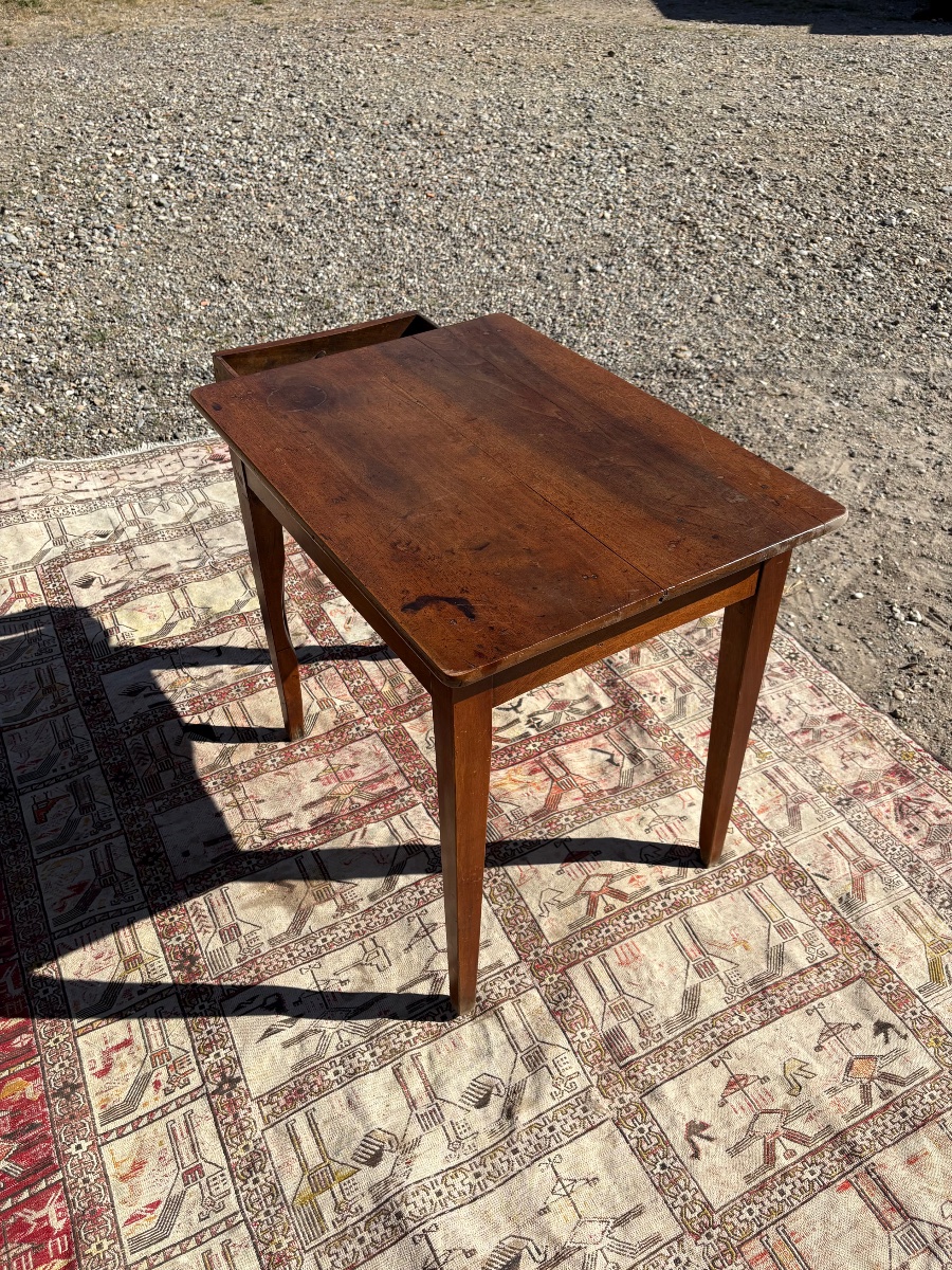 Table d’entre-deux, directoire en noyer d’époque XVIIIe siècle-photo-4