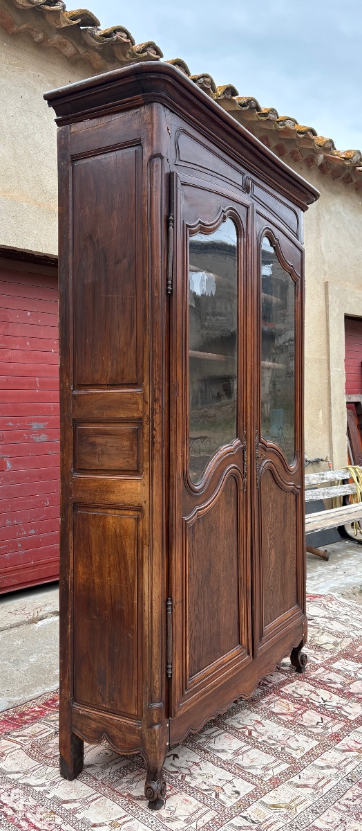 Louis XV Walnut Display Cabinet, 18th Century-photo-2