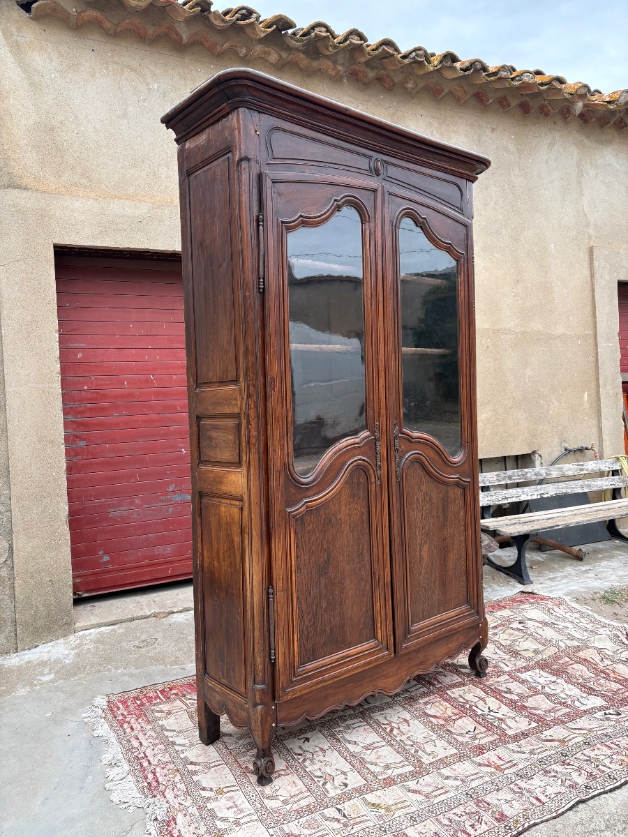 Louis XV Walnut Display Cabinet, 18th Century-photo-4