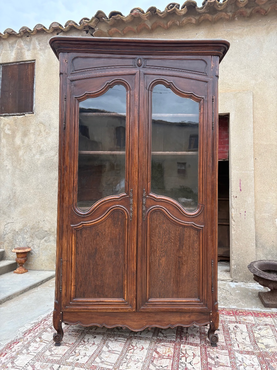 Louis XV Walnut Display Cabinet, 18th Century-photo-2