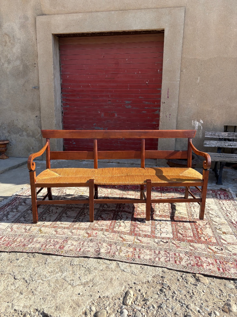 19th Century Provencal Walnut Radassier Bench Seat-photo-2