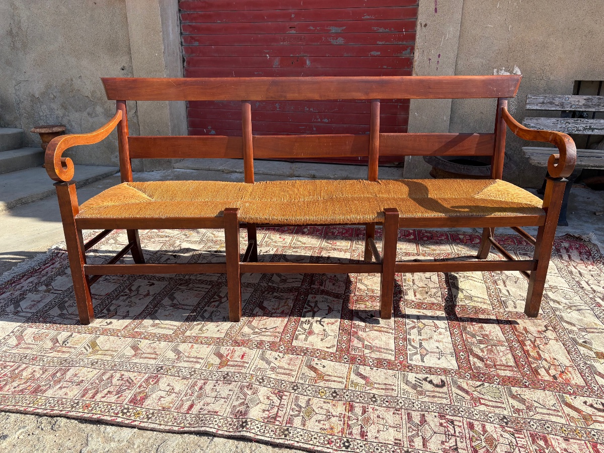 19th Century Provencal Walnut Radassier Bench Seat-photo-3